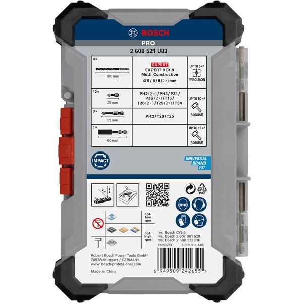 Bosch - Werkzeugset PRO Impact Schrauberbits 2608521U83VE(20) und Multi − 3 Packung