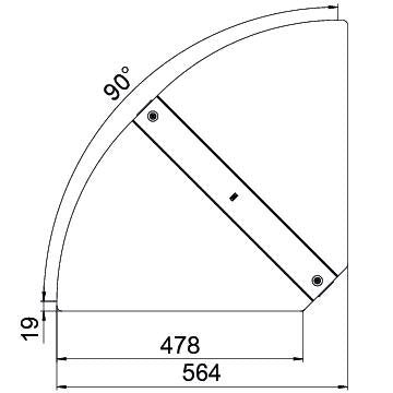 OBO Bettermann - Deckel Bogen für Kabeltragsystem Deckel für Bogen RBD W 500 FS winkelverst. B500mm