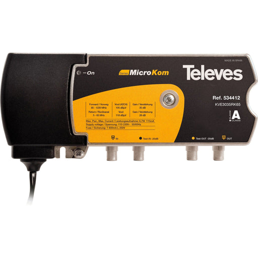 Televes - BK-Verstärker 30/35dB KVE3035RK65 m.RK (5-65MHz) 28dB