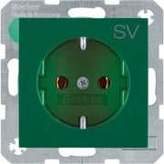 Berker - Steckdose SCHUKO-Steckdose gn/gl 47438903 mit Aufdruck