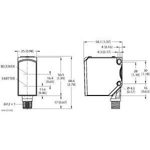 Turck - Farbtaster Opto-Sensor QCM50-K1D40-Q8-4