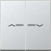 Jung - Abdeckung/Bedienelement für Installationsschalterprogramme Wippe Symbole alu A 595 KO5P AL für Taster 2-fach