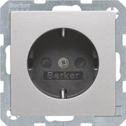 Berker - Steckdose SCHUKO-Steckdose alu/lack 41236084 mit erh.BS+Klemmen