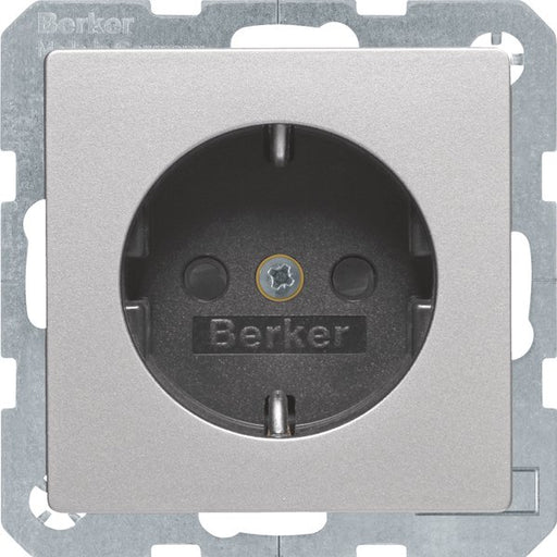 Berker - Steckdose SCHUKO-Steckdose alu/lack 41236084 mit erh.BS+Klemmen