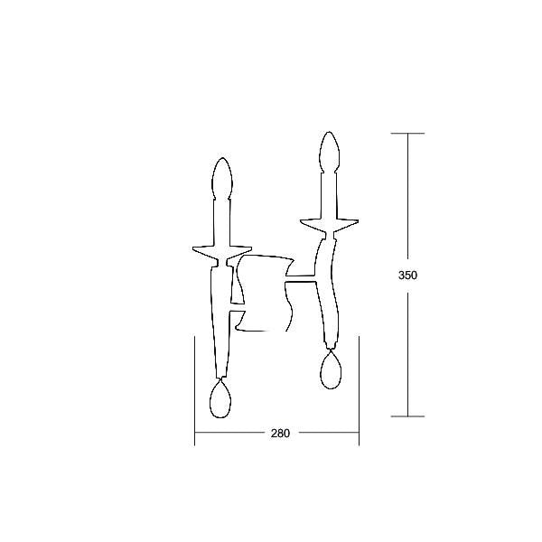 Brumberg Leuchten - Decken-/Wandleuchte Wandleuchte Girata 00809052 2Lp. E14/40W, chrom