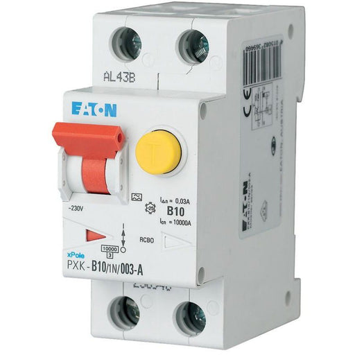 Eaton - Kombination FI-Schalter/Leitungsschutzschalter FI/LS-Kombischalter PXK-C10/1N/03-A C 10A 1p+N, 300mA