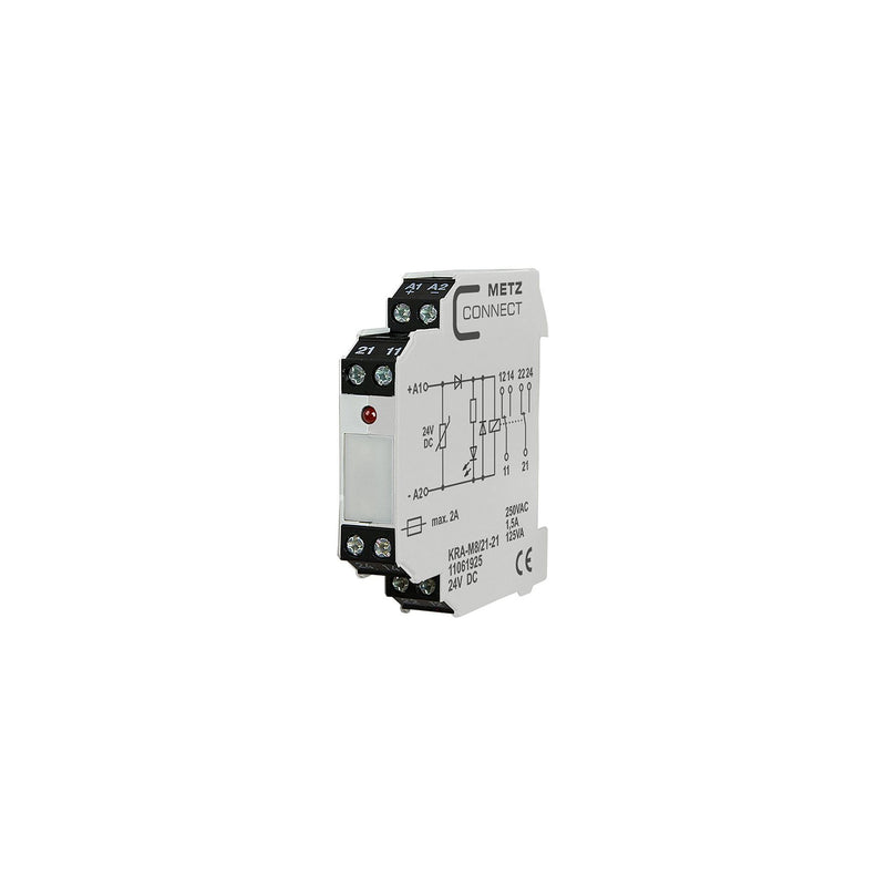 Metz Connect - Schaltrelais Koppelbaustein KRA-M8/21-21 24DC 2W − 10 Stück