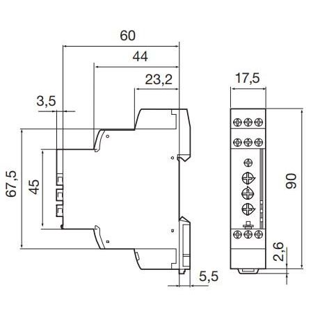 Eberle Controls - Phasenüberwachungsgerät Drehstrom-Netzwächter INW-3 AC 3(N)400/230V 5A