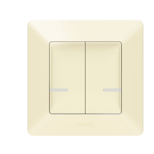 Legrand - Funksender Wandsender 2-Fach Legrand 752287 Mandelweiss