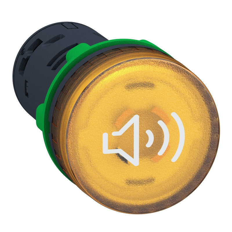 Schneider Electric - Akustikmelder Harmony Buzzer beleuchtbar XB5KS2B8 gelb D22mm 24V ACDC