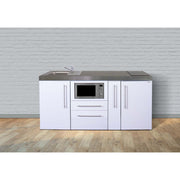 Stengel - Mini-Küche Miniküche Premiumline MPM180AKSMWIKFlBr2Sn weiß
