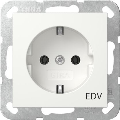 Gira - Steckdose Aufdruck EDV 445827 Reinweiß