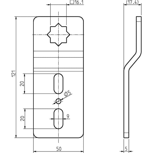 DELTA DORE - Zubehör/Ersatzteile für Tor-/Rollladenantriebe Fertigkastenlager 4016-01 16mm Stern, gekröpft