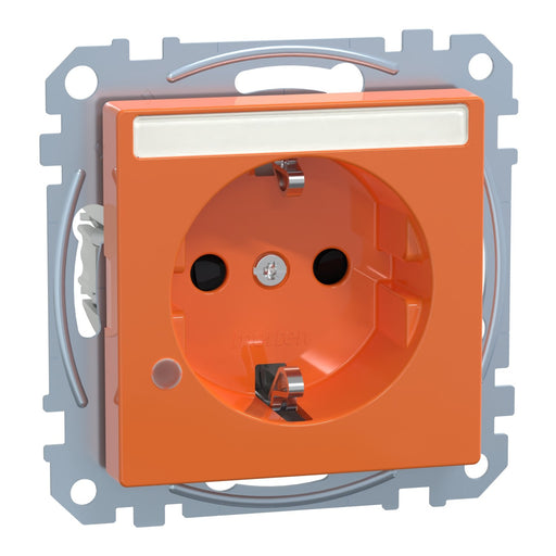 Merten - Steckdose SCHUKO-Steckdose ZSV or MEG2303-0302 Ko.Licht Schriftfeld