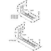 Niedax - Ausleger für Kabeltragsystem Hängestiel u. Wandausleger GTTKS 150 E4 120x215mm 1,08kN