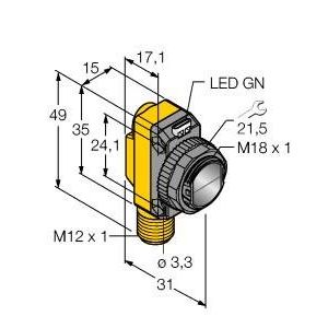 Turck - Einweg-Lichtschranke Opto Sensor QS186LE12Q8 Laser Sender