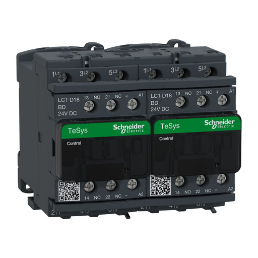 Schneider Electric - Schützkombination Wendeschütz LC2D18BD 18A 24VDC