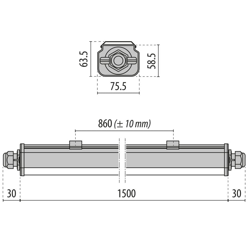 Performance in Light - Decken-/Wandleuchte LED-Feuchtraumleuchte 309036 6500K