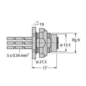 Turck - Zubehör/Ersatzteile für Steuerungen Einbauflansch FKFDW4.54-0.5