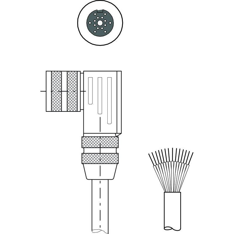 Leuze - Konfektioniertes Sensor-Aktor-Kabel Anschlussleitung KB-014S- 5000-14