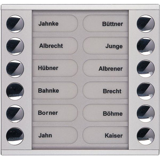 TCS Tür Control - Montageelement für Türstation Audioaußenstation 2-reihig PET12-EN/04 Erw.12 Tasten silber