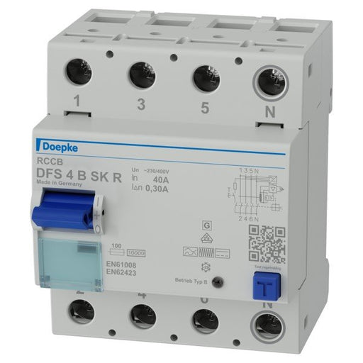 Doepke - Fehlerstrom-Schutzschalter FI-Schalter DFS4 040-4/0,30B SKR