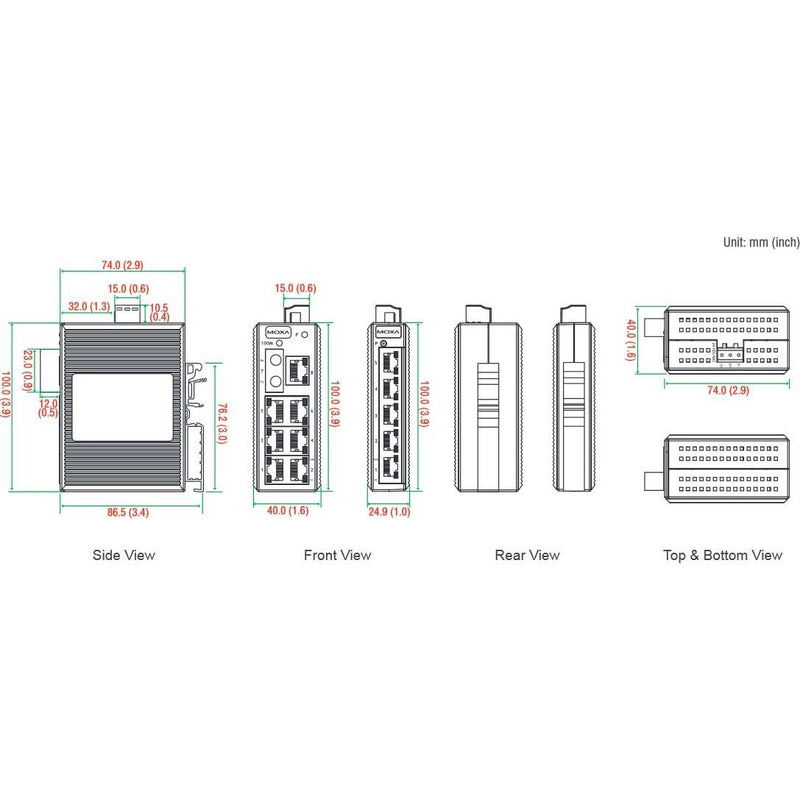 MOXA - Netzwerk Switch MOXA Ethernet Switch EDS-208 8x 10/100BaseT(X)