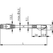 Telegärtner - Patchkabel Kupfer Patchk.S/FTP Cat.6A 100008544 sw 3,0m PE MP8 FS5 − 1 Stück