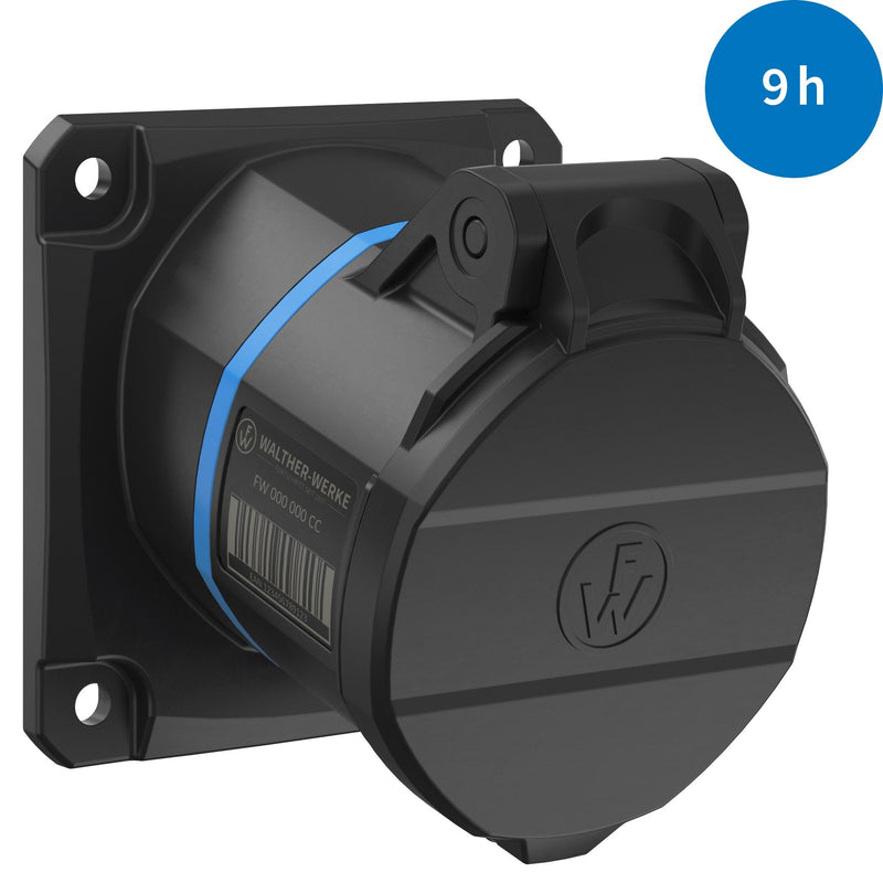 Walther Werke - CEE-Anbausteckdose (IEC 60309) CEE NEO Anbaudose schräg FW510509SK 16A 5P 9h IP54 − 10 Stück