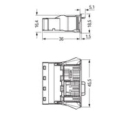 WAGO - Geräteanschluss für steckbare Gebäudeinstallation Snap-In-Stecker 770-714 4-polig,Kod. A,sw − 100 Stück