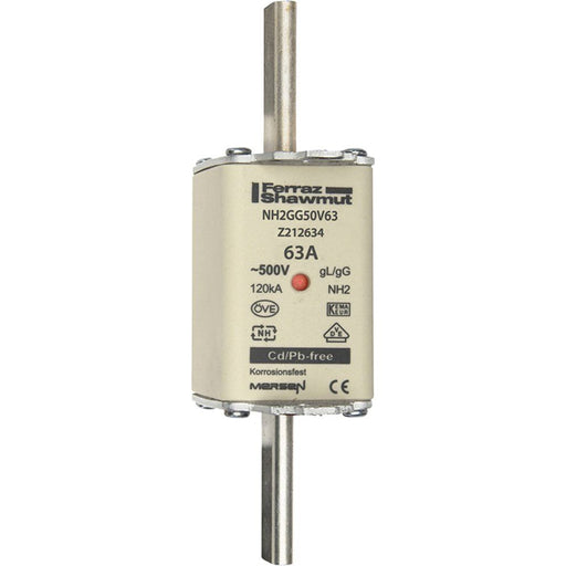 Mersen - Messersicherung NH-Sicherungseinsatz SG NH2GG50V63-1 Gr.2 gG 63A/500V KM