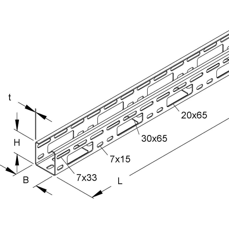 Niedax - Kabelrinne Verteilerrinne RSV 50.050 F − 3 Meter