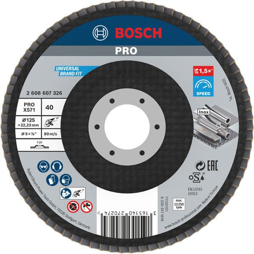 Bosch - Trenn-/Schleifscheibe PRO X571 2608607326 Fächerschleifscheibe