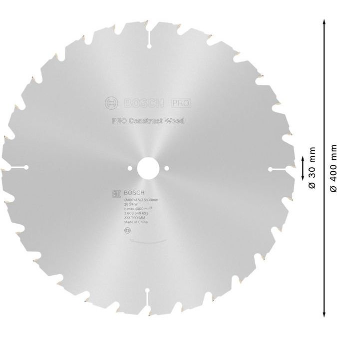 Bosch - Kreissägeblatt PRO Construct Wood 2608640693 Kreissägeblatt 400 x