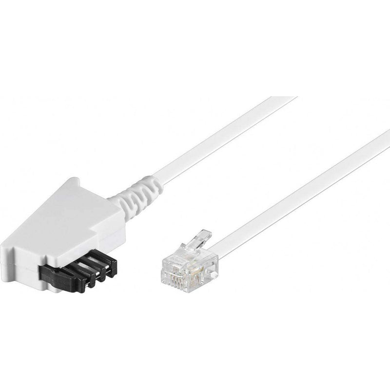 Goobay - Konfektionierte Fernmeldeleitung TAE-F-Anschlusskabel 15m 68542 ws TAE-F RJ11 univ