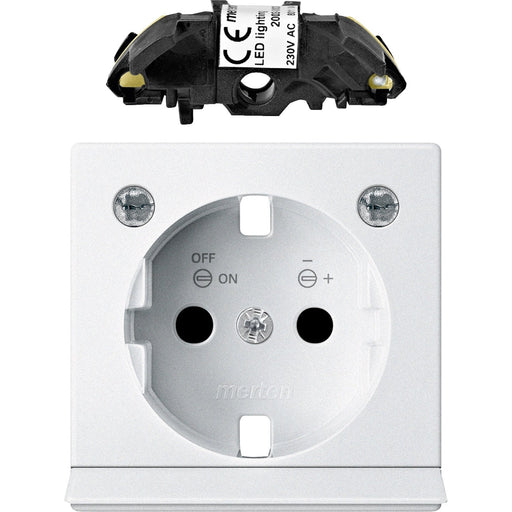Merten - Abdeckung/Bedienelement für Installationsschalterprogramme Zentralplatte pws MEG2334-0419 f.Steckdose LED