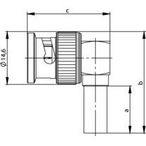 Telegärtner - Koax-Steckverbinder BNC-Kabelwinkelstecker 100023456 Crimp G4 (RG-179B/U)