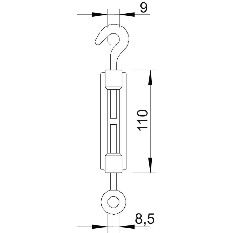 OBO Bettermann - Spannschloss 945 M6 A4 M6 − 5 Stück