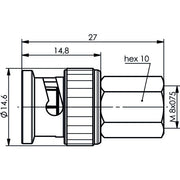 Telegärtner - Koax-Kupplung Adapter BNC-FME (M-M) 100023636 − 5 Stück