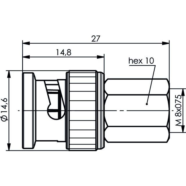 Telegärtner - Koax-Kupplung Adapter BNC-FME (M-M) 100023636 − 5 Stück