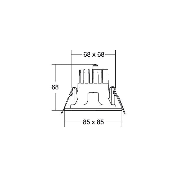 Brumberg Leuchten - Downlight/Strahler/Flutlicht LED-Einbaudownlight 230V 41641163 3000K, quadratisch
