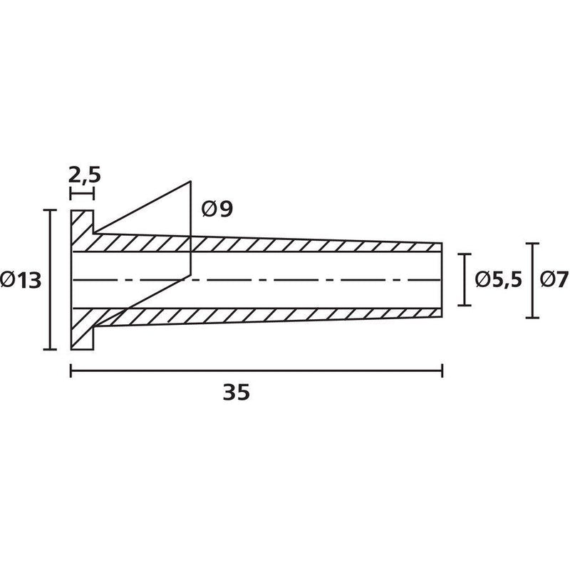 HellermannTyton - Durchführungstülle Knickschutz-Tülle HV2101-PVC-BK-M1 − 1000 Stück