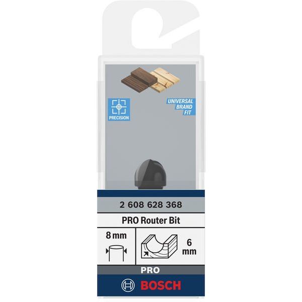 Bosch - Fräser PRO Hohlkehlfräser, 2608628368 R 6, Schaft 8 mm