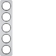 Berker - Abdeckrahmen Rahmen Alu/sw 10152184 5fach