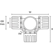 HellermannTyton - Verbinder für Wellschläuche Kunststoffverschraubung 166-24903(2) schwarz Y-Verteiler − 2 Stück