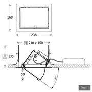 LTS Licht&Leuchten - Downlight/Strahler/Flutlicht LED-Einbau-Wallwasher VFCL 7003527DA sw 2700K DALI 80°schwar