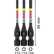 Bosch - Bit-Set PRO Impact Bit Set 2608521U54VE(3) T10 T15 T20 55 mm