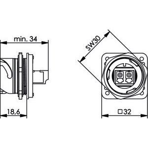 Telegärtner - LWL-Kupplung STX V1 Flanschset 100007577 LC-D Kupplung SM