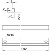 OBO Bettermann - Stiel/Profilschiene C-Sprosse für U-Stiel MS4022P0992FT
