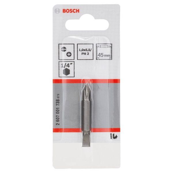 Bosch - Bit-Set Doppelklingenbit, S 1,0 2607001738 x 5,5, PH2, 45 mm